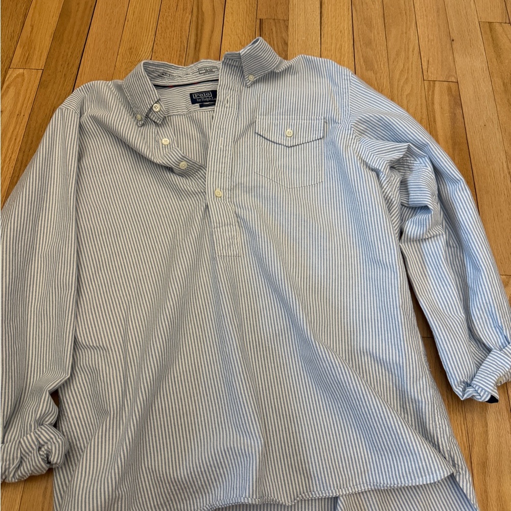Ralph Lauren Light Blue Striped Casual Shirt